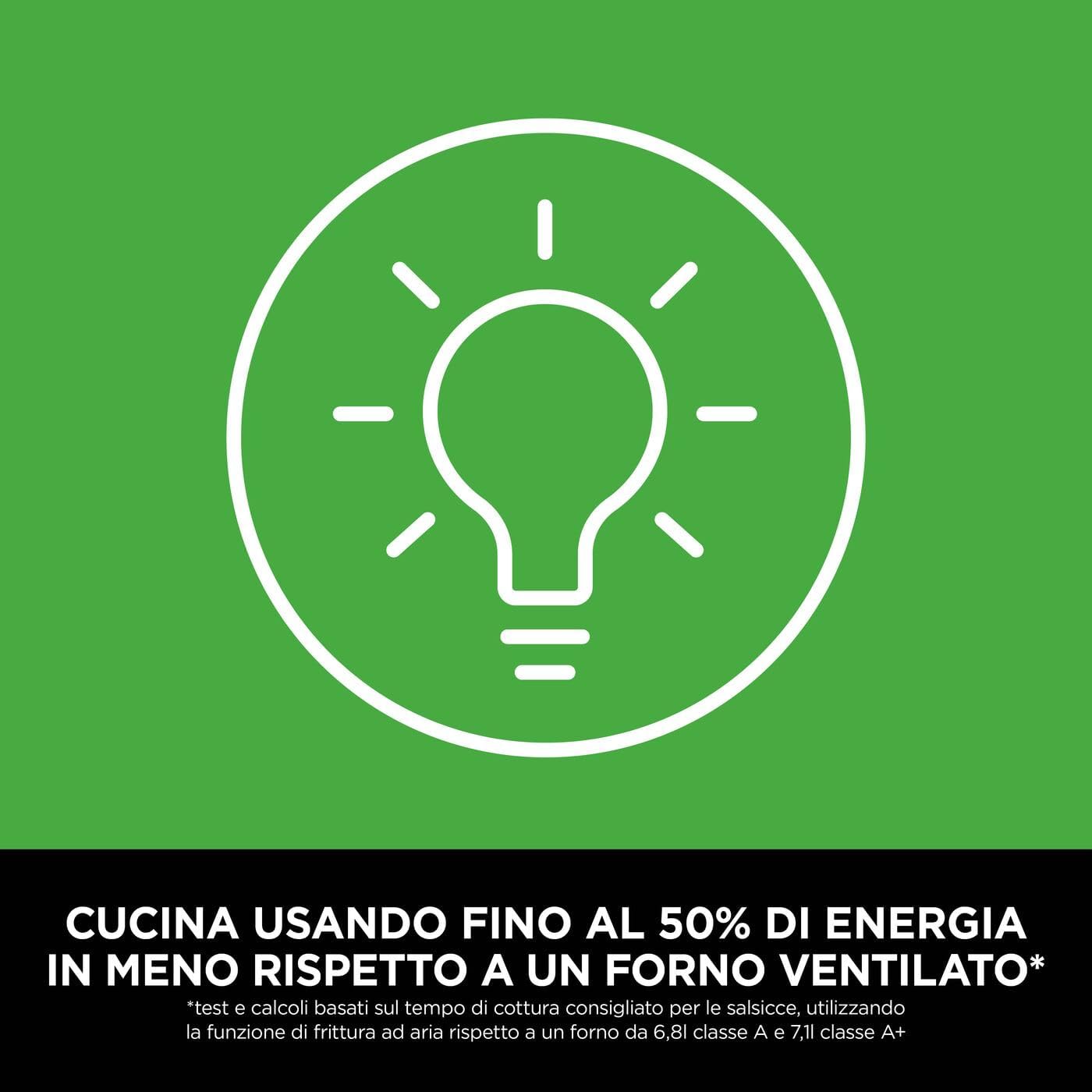 Friggitrice ad Aria Portatile in Vetro, Cottura Senza Olio, Compatta e Facile da Trasportare