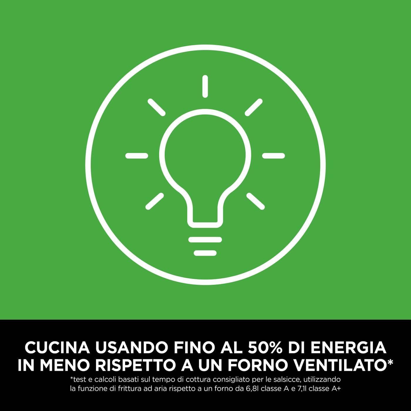 Friggitrice ad Aria Portatile in Vetro, Cottura Senza Olio, Compatta e Facile da Trasportare