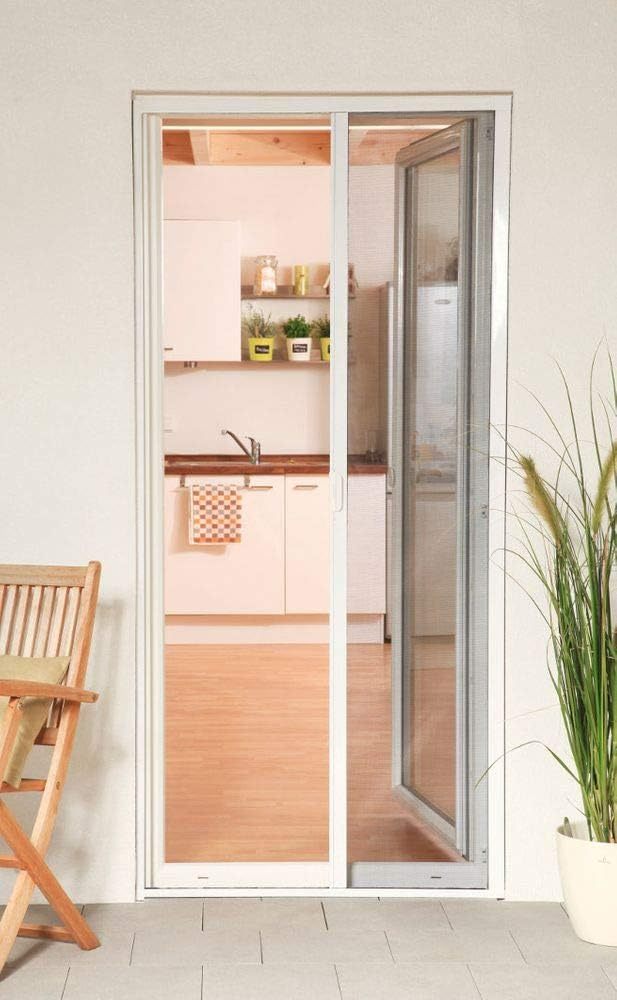 Zanzariera a Rullo per Porte e Portefinestre 150x250 cm, Riducibile fino a 200 cm, Telaio in Alluminio, Bianca o Marrone