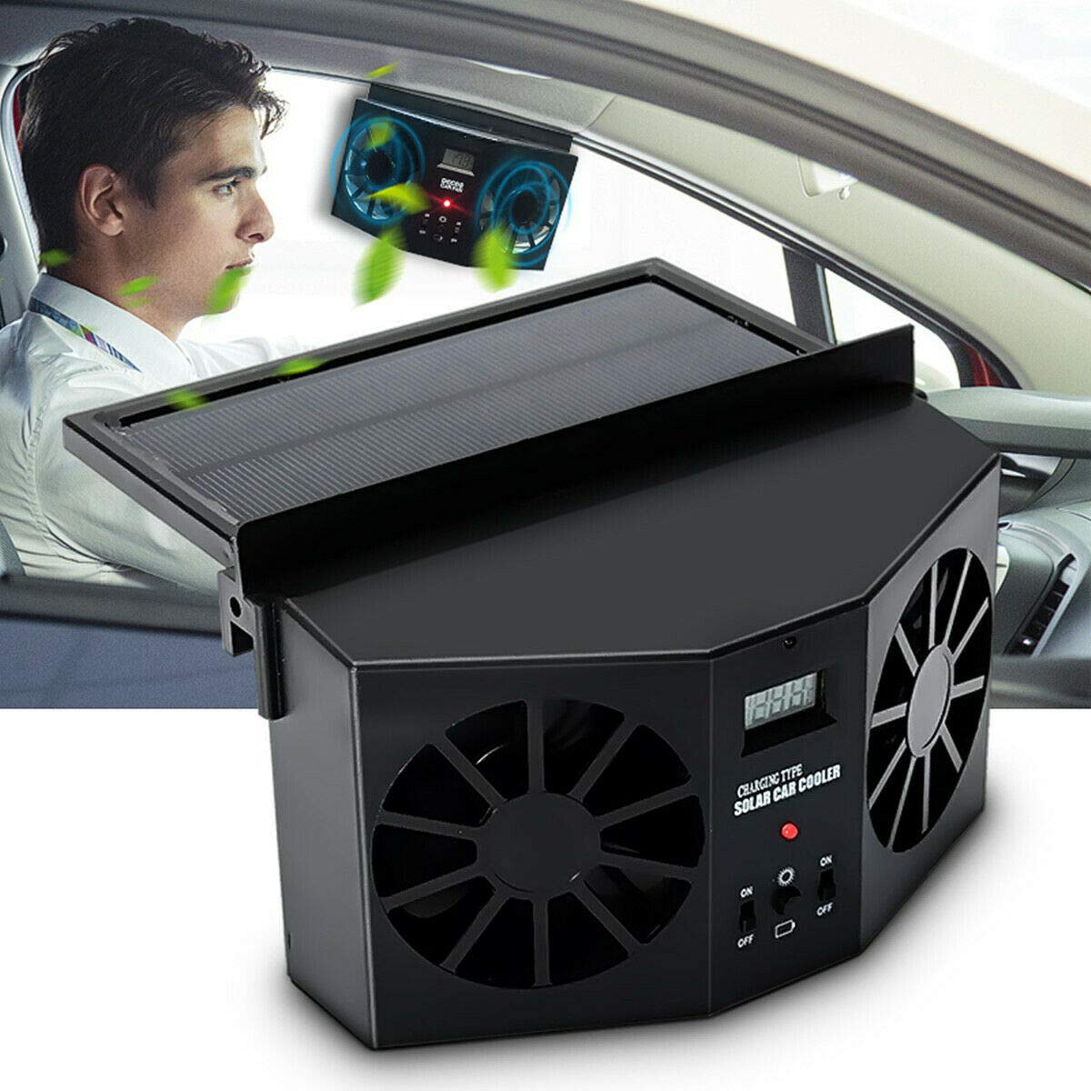 Ventilatore Solare per Finestrino Auto, USB, Risparmio Energetico, Ventilazione e Purificazione dell’Aria