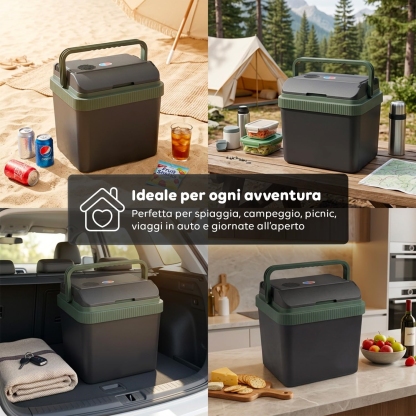 Borsa Frigo Elettrica 24L, Funzione Caldo/Freddo, Raffredda fino a -18°C sotto la temperatura ambiente e Riscalda fino a 65°C, 40/50W