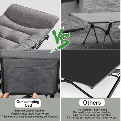 Lettino Relax Extra Large in Cotone con Poggiatesta, Struttura Robusta e Portatile, per Casa, Ufficio e Campeggio