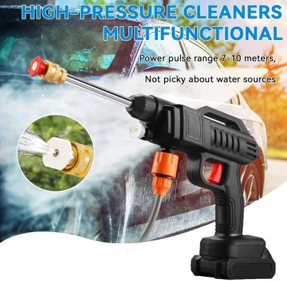 Nettoyeur Haute Pression Sans Fil 18 V – 50 Bar, avec Tuyau 5 m, Pistolet à Eau Portable pour Voiture, Jardin et Extérieur