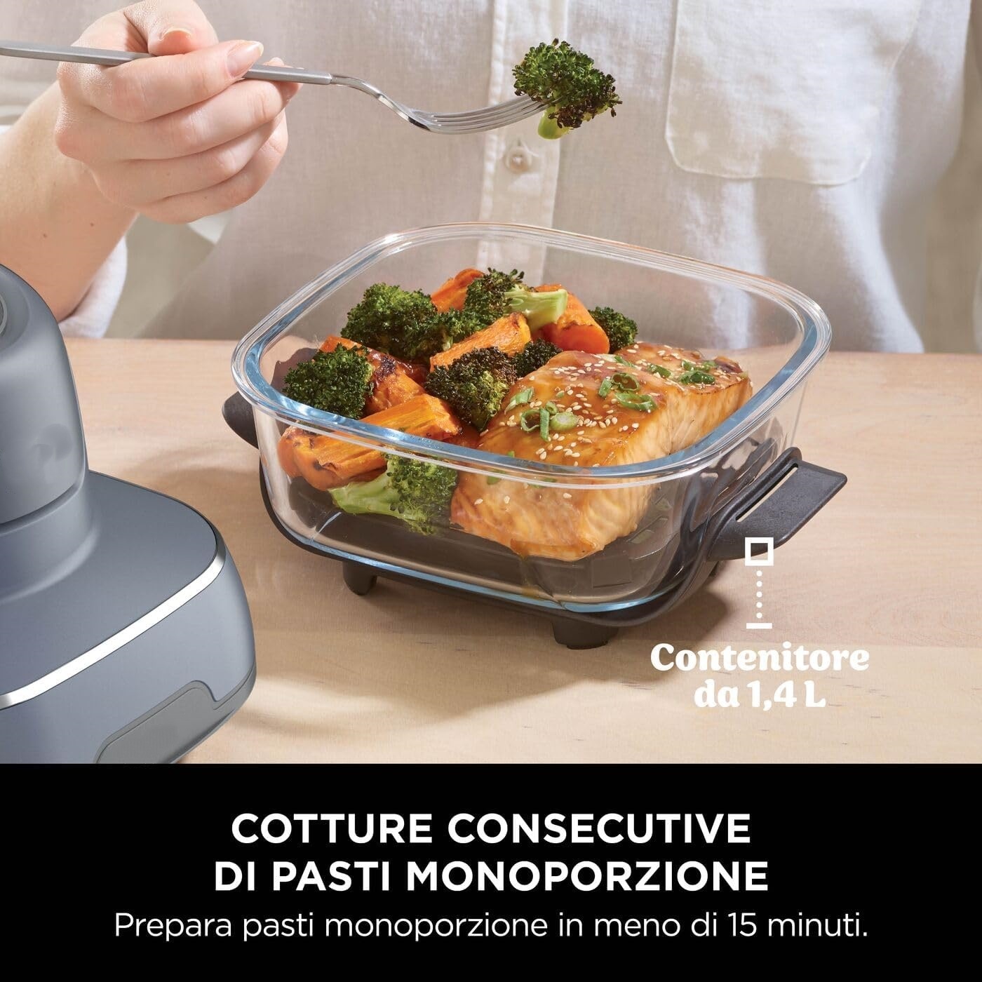 Friggitrice ad Aria Portatile in Vetro, Cottura Senza Olio, Compatta e Facile da Trasportare