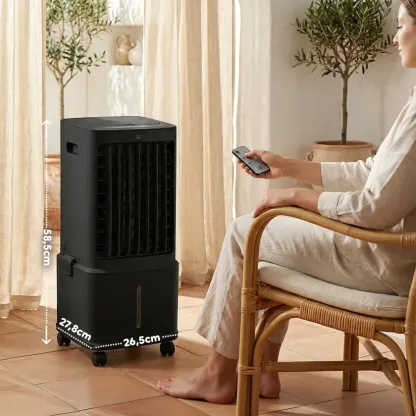 Raffrescatore Evaporativo 8,5L – Telecomando, Display LED, 3 Velocità e Timer 7H