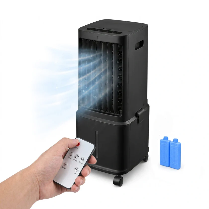 Raffrescatore Evaporativo 8,5L – Telecomando, Display LED, 3 Velocità e Timer 7H