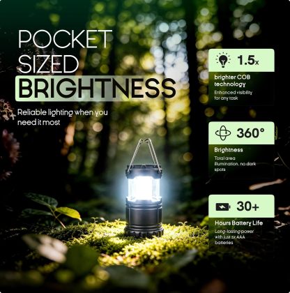 Linterna LED Portátil para Camping | Plegable y a Batería