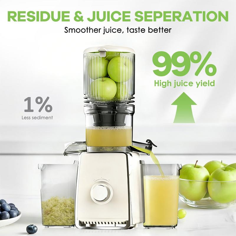 Extracteur de Jus à Pression à Froid 300 W – Grande Ouverture 13,5 cm, Extracteur Lent pour Fruits et Légumes Entiers, Facile à Nettoyer, Utilisation Professionnelle