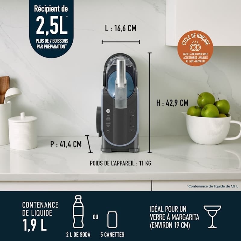 Machine à Boissons Glacées 2,5 L – Granités, Frappés et Milkshakes en 30 Min