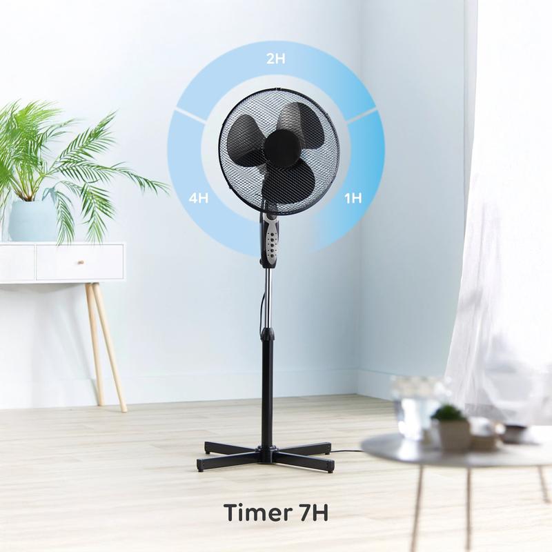 Ventilatore a Piantana 40 cm 40W con Telecomando, Altezza Regolabile fino a 135 cm, 6 Velocità