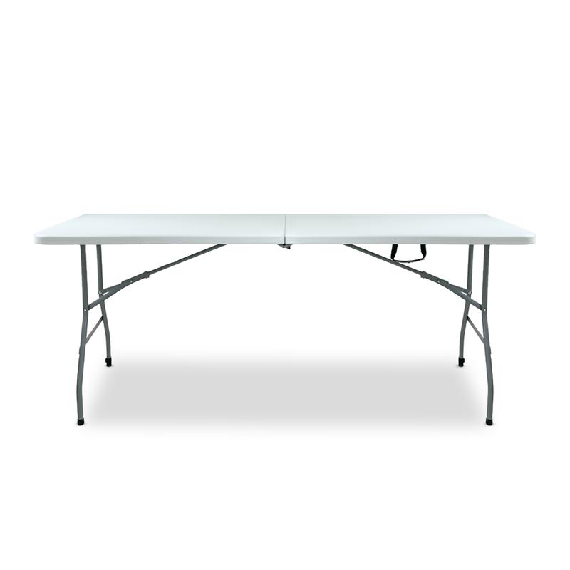 Tavolo Pieghevole Catering 180x70x74 cm Bianco, Salvaspazio, Struttura Robusta, Ideale per Giardino, Campeggio ed Eventi