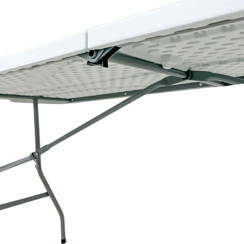 Tavolo Pieghevole Catering 180x70x74 cm Bianco, Salvaspazio, Struttura Robusta, Ideale per Giardino, Campeggio ed Eventi