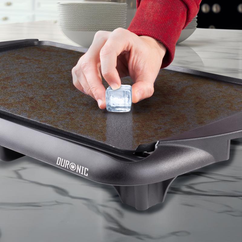 Piastra Elettrica Teppanyaki 2000W, Grill da Tavolo 52x27 cm, Superficie Antiaderente, Termostato Regolabile, per Interno ed Esterno