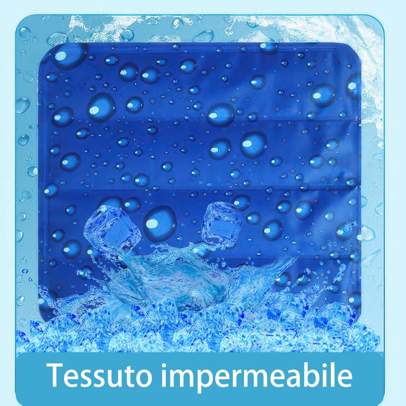 Tappetino Refrigerante per Cani e Gatti 90x70 cm, Grande Formato, Gel Atossico, Auto-Rinfrescante Senza Elettricità