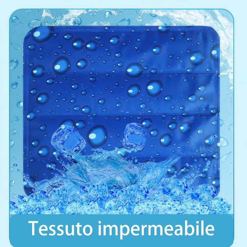 Tappetino Refrigerante per Cani e Gatti 90x70 cm, Grande Formato, Gel Atossico, Auto-Rinfrescante Senza Elettricità