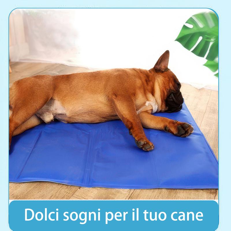 Tappetino Refrigerante per Cani e Gatti 90x70 cm, Grande Formato, Gel Atossico, Auto-Rinfrescante Senza Elettricità