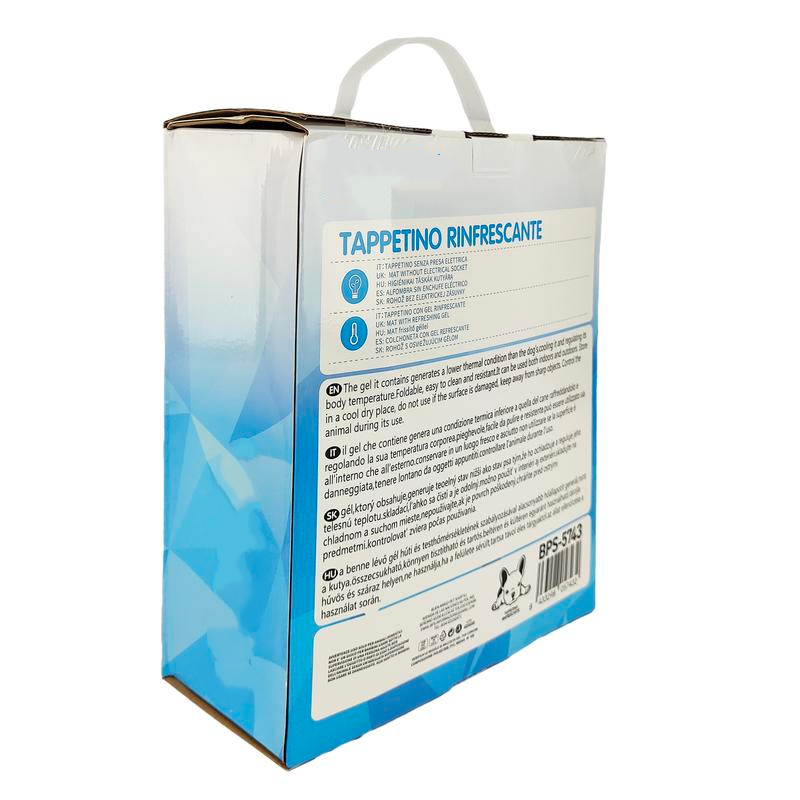Tappetino Refrigerante per Cani e Gatti 90x70 cm, Grande Formato, Gel Atossico, Auto-Rinfrescante Senza Elettricità