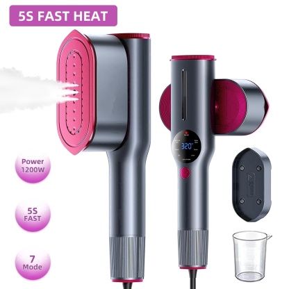 Défroisseur Vapeur 2 en 1 1200W – Chauffe en 5 s, 7 Modes, Écran LED, Utilisation Verticale et à Plat