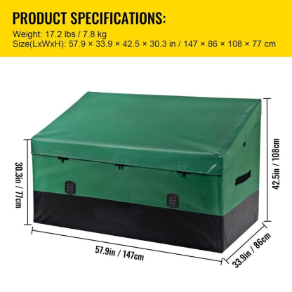 Coffre de Rangement Extérieur 100/150/230 Gallons – Étanche, Cadre Galvanisé, Résistant aux Intempéries