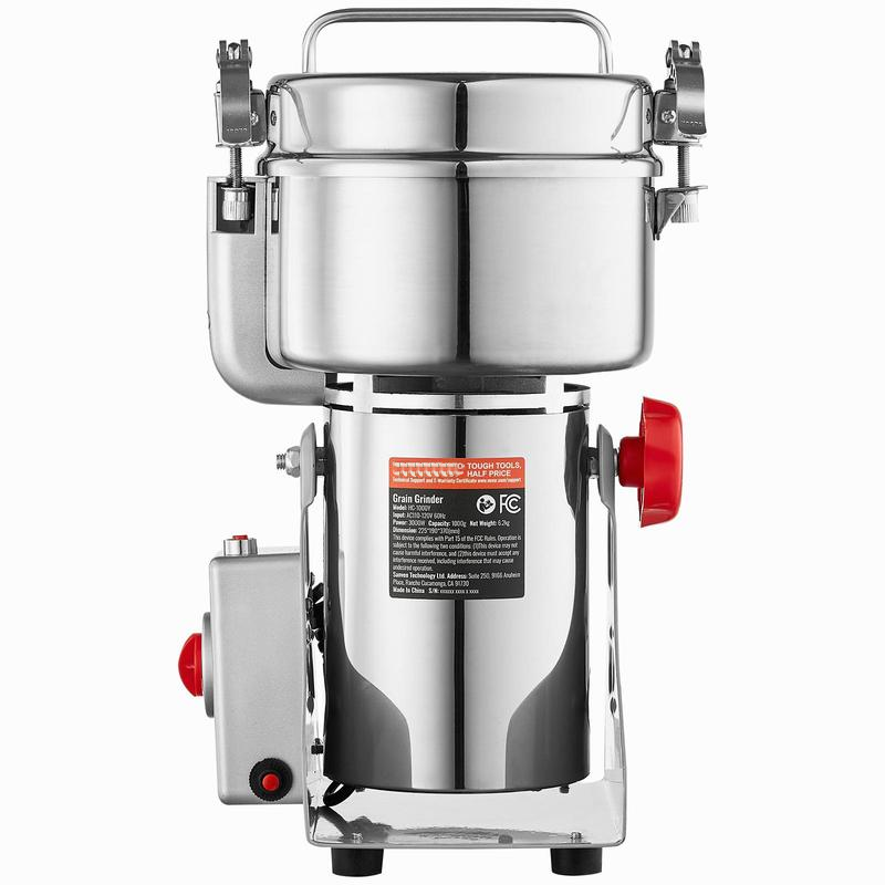 Moulin à Grains Électrique 1000 g, 3000 W – Broyeur Haute Vitesse en Acier Inoxydable pour Céréales, Épices, Herbes et Café