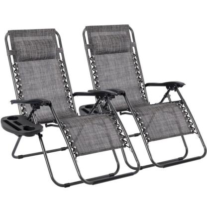 Pack de 2 Tumbonas Plegables Reclinables | Multiposición, con Cojín y Estructura de Acero para Jardín y Terraza