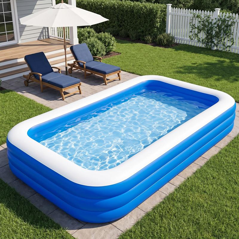 Piscina Hinchable para Jardín | Piscina Familiar Rectangular para Niños y Adultos