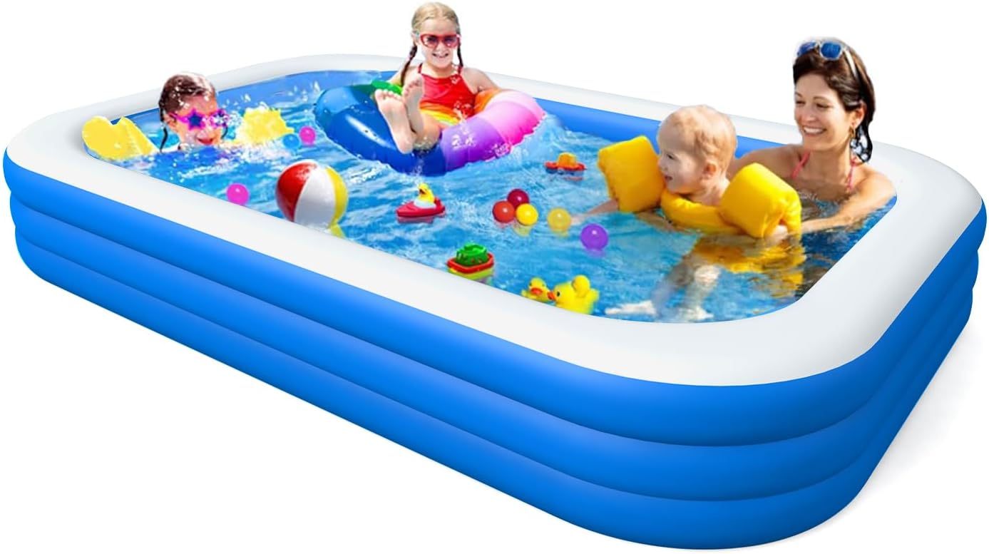 Piscina Hinchable para Jardín | Piscina Familiar Rectangular para Niños y Adultos