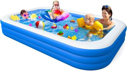Piscina Hinchable para Jardín | Piscina Familiar Rectangular para Niños y Adultos
