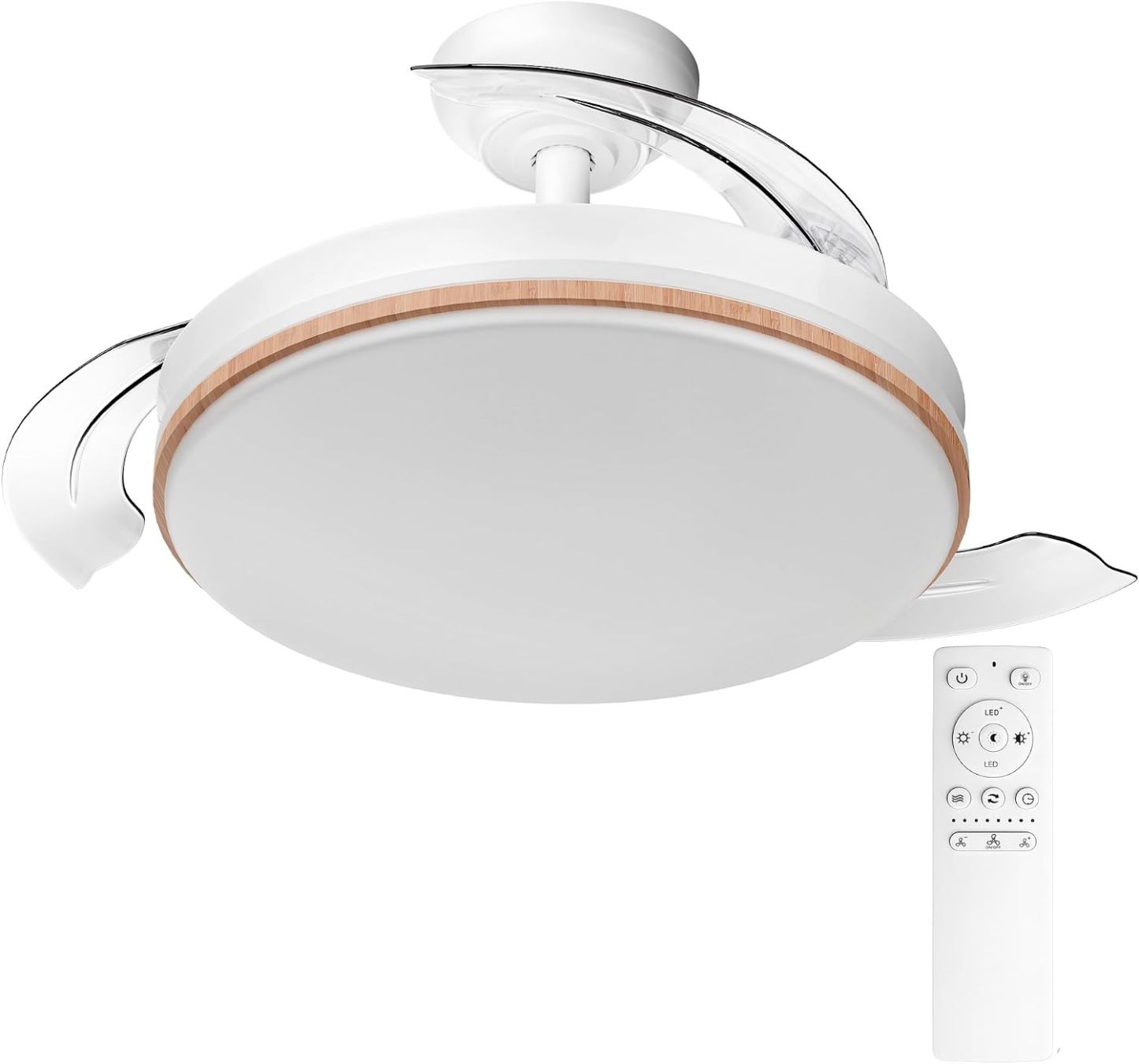 Ventilador de Techo con Luz LED 66–72W | Mando a Distancia, Luz Regulable y Motor Silencioso