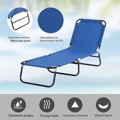 Pack de 3 Tumbonas Plegables Reclinables | Tela Oxford Resistente, Ideales para Playa, Piscina y Jardín