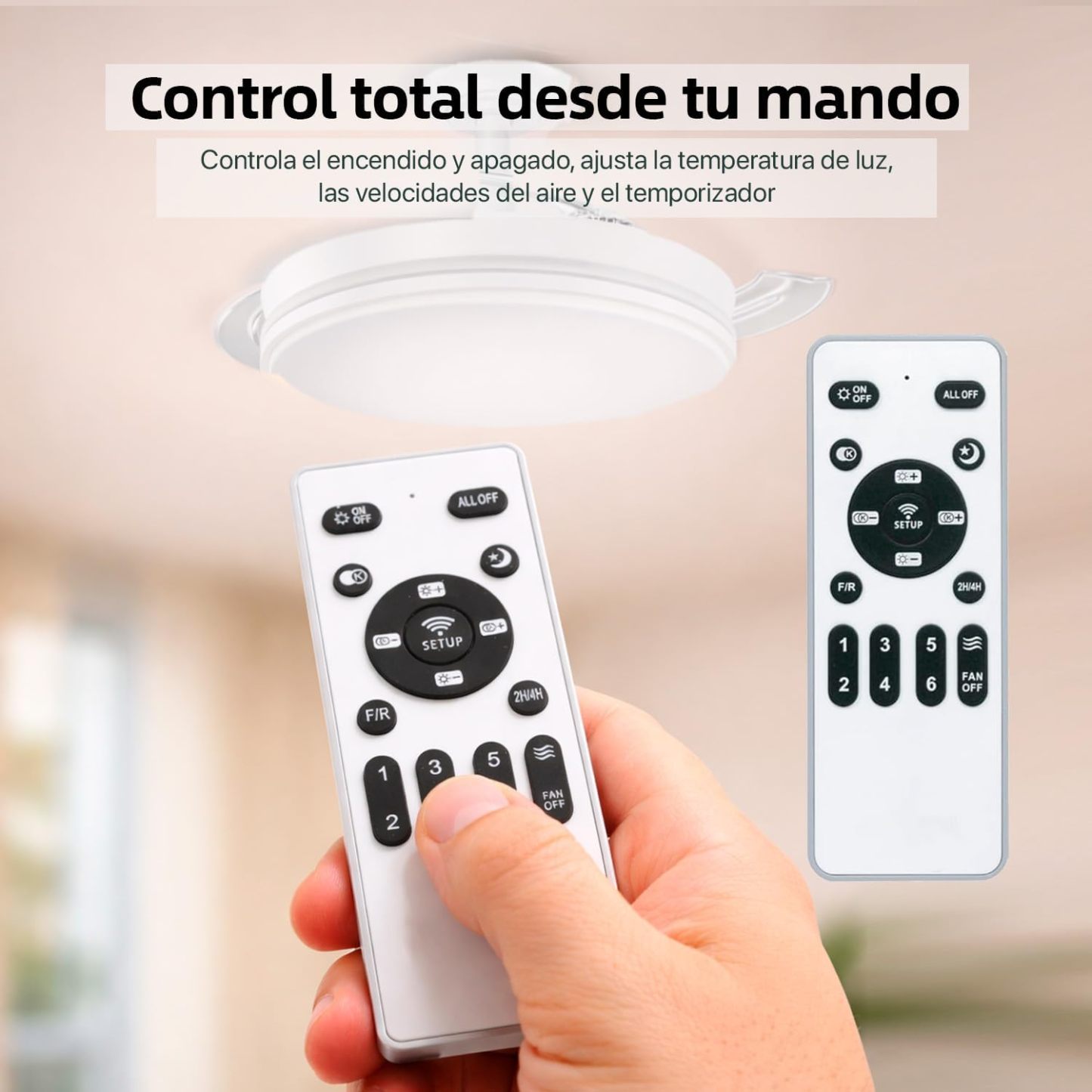 Pack de 2 Ventiladores de Techo LED Ø107 cm | Motor DC, Luz Regulable, Mando a Distancia, Modo Verano/Invierno