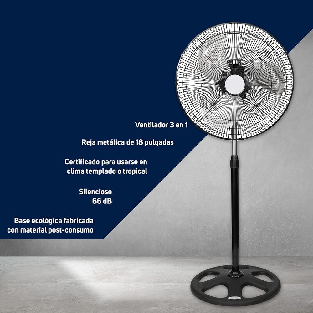 Pack de 2 Ventiladores de Pie 80W | Alta Potencia, 3 Velocidades y Gran Flujo de Aire
