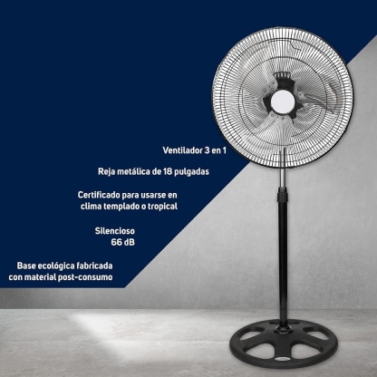 Pack de 2 Ventiladores de Pie 80W | Alta Potencia, 3 Velocidades y Gran Flujo de Aire
