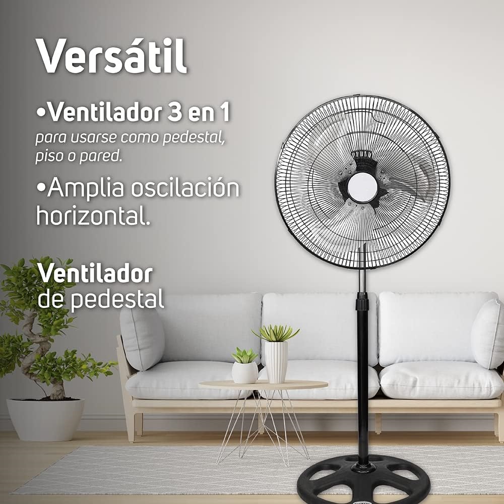Pack de 2 Ventiladores de Pie 80W | Alta Potencia, 3 Velocidades y Gran Flujo de Aire