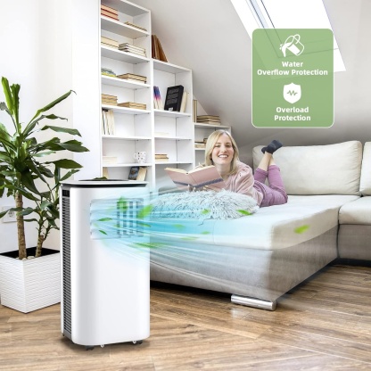 Aire Acondicionado Portátil 9000 BTU | 2 Velocidades, Mando a Distancia, Temporizador 24 h y Kit de Ventana
