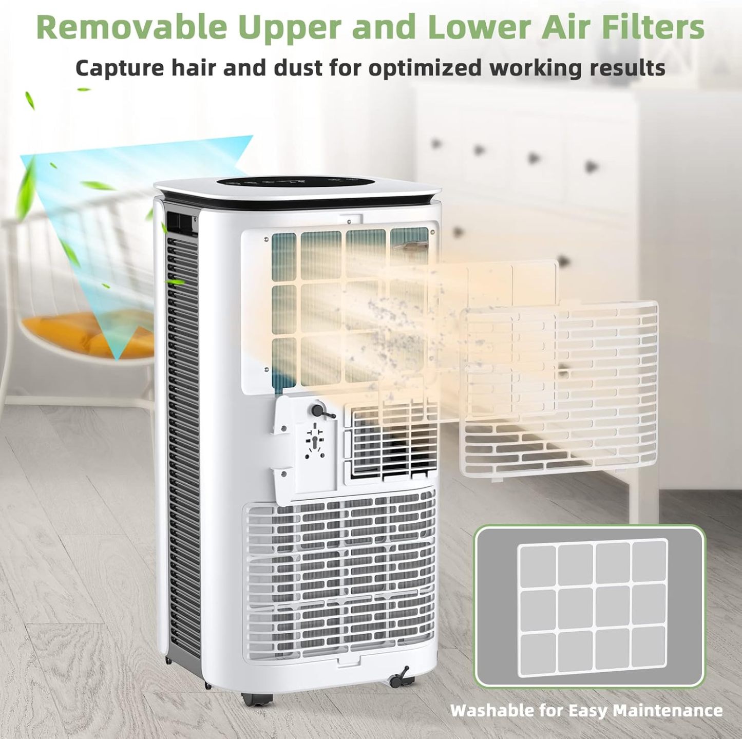 Aire Acondicionado Portátil 9000 BTU | 2 Velocidades, Mando a Distancia, Temporizador 24 h y Kit de Ventana