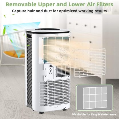 Aire Acondicionado Portátil 9000 BTU | 2 Velocidades, Mando a Distancia, Temporizador 24 h y Kit de Ventana