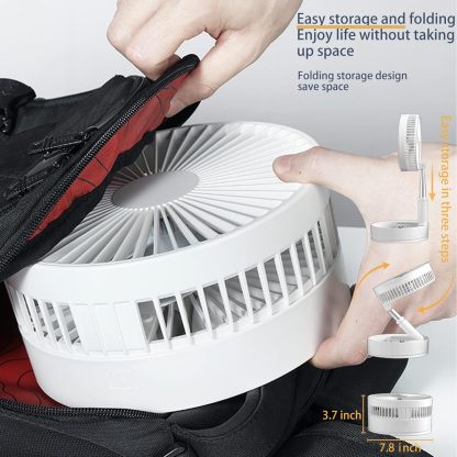 Ventilador Portátil Recargable 8000 mAh | Plegable, Extensible, 4 Velocidades, Mando a Distancia y Temporizador