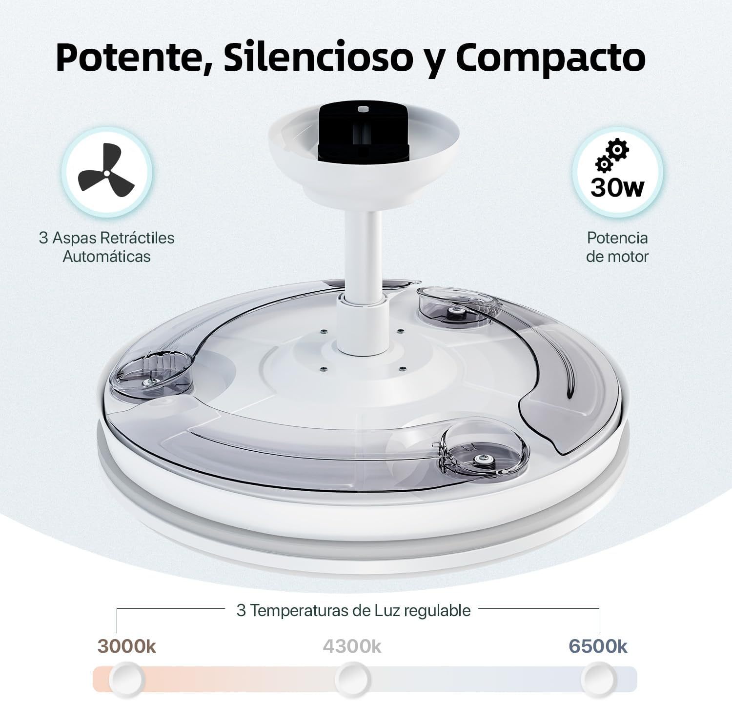 Pack de 2 Ventiladores de Techo LED Ø107 cm | Motor DC, Luz Regulable, Mando a Distancia, Modo Verano/Invierno