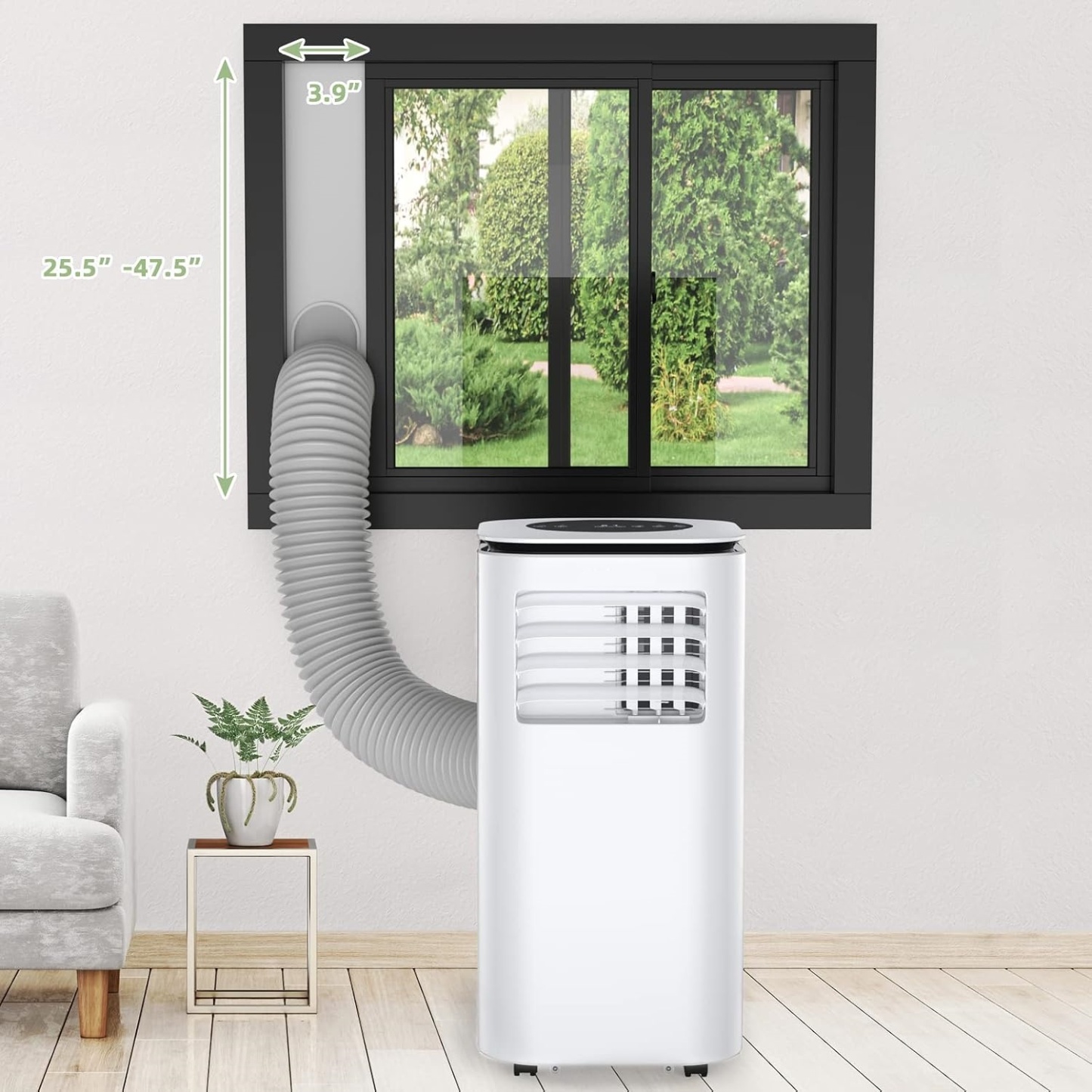Aire Acondicionado Portátil 9000 BTU | 2 Velocidades, Mando a Distancia, Temporizador 24 h y Kit de Ventana
