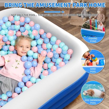 Piscina Hinchable para Jardín | Piscina Familiar Rectangular para Niños y Adultos