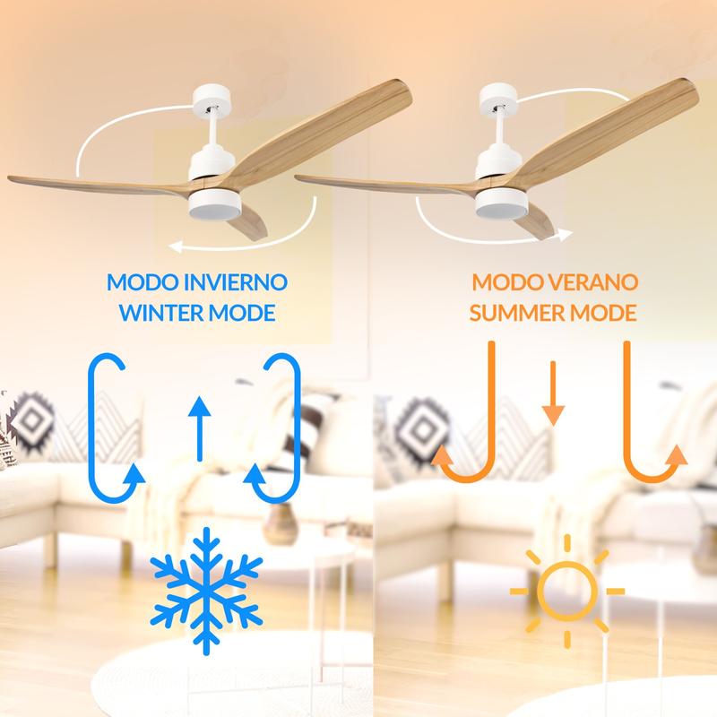 Ventilador de Techo LED | 6 Velocidades, Luz LED Regulable CCT, Mando a Distancia, Modo Verano/Invierno y Temporizador
