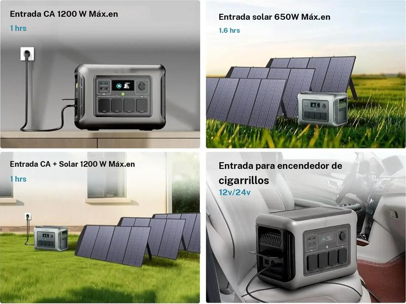 Estación de Energía Portátil 1056 Wh | Carga Rápida en 1 Hora, Ideal para Camping, Autocaravana y Emergencias