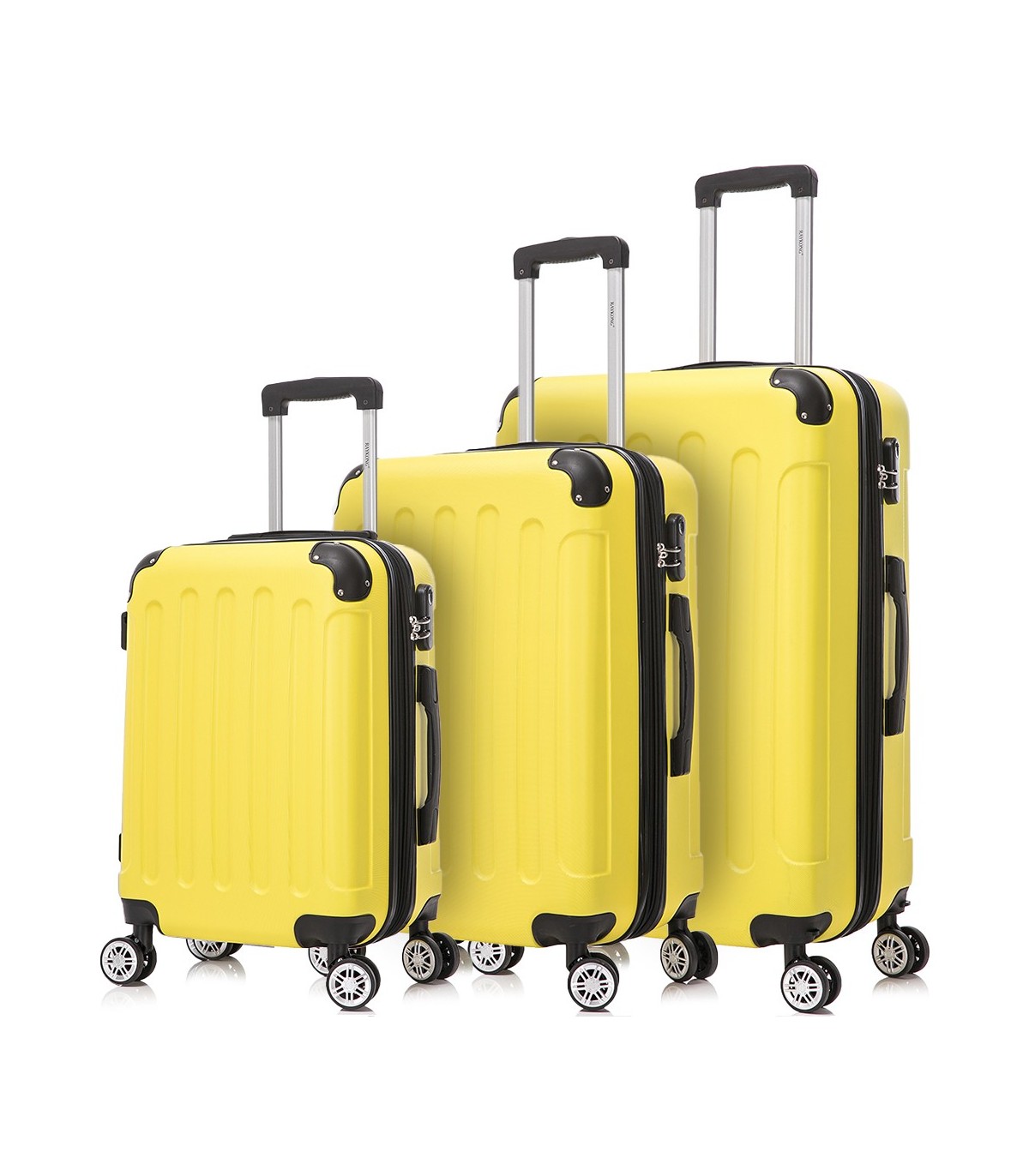 Juego de 3 Maletas de Viaje | ABS Resistente, Cabina 55 cm, Mediana 66 cm y Grande 76 cm