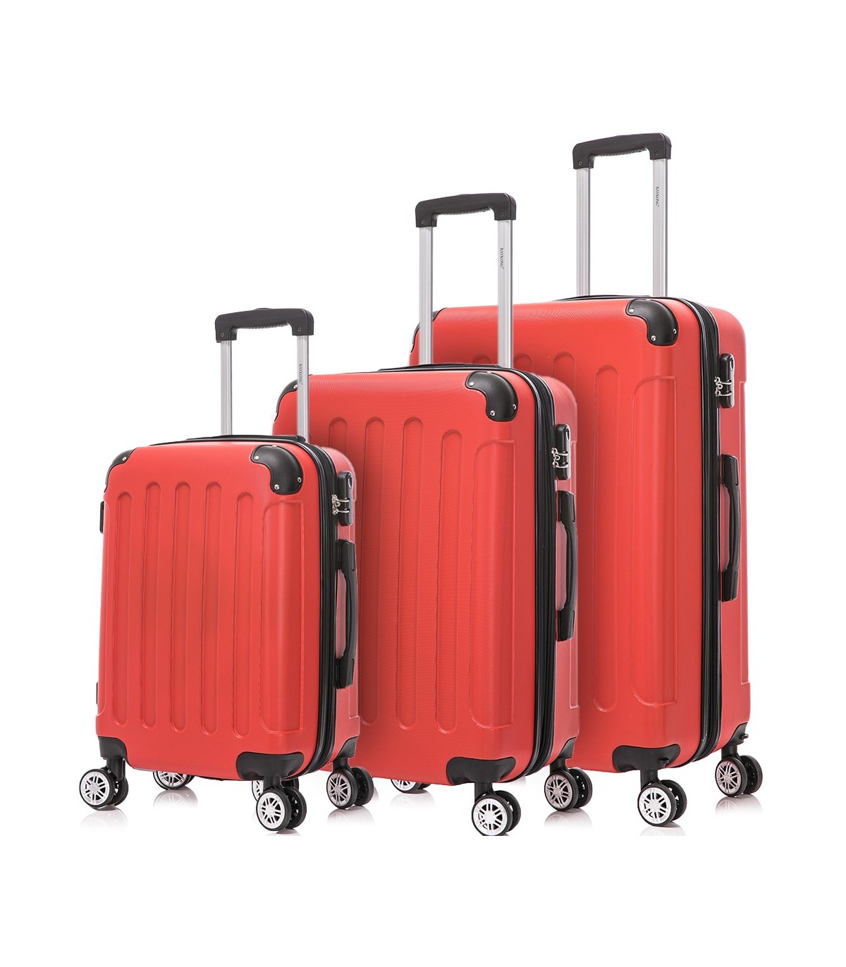Juego de 3 Maletas de Viaje | ABS Resistente, Cabina 55 cm, Mediana 66 cm y Grande 76 cm