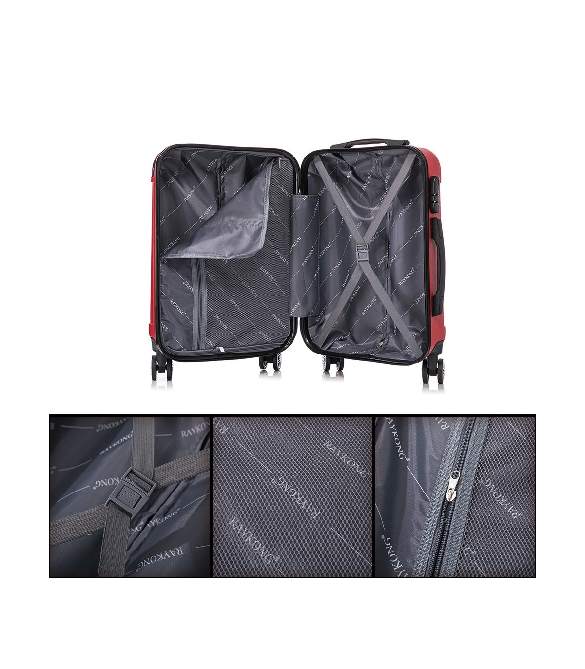 Juego de 3 Maletas de Viaje | ABS Resistente, Cabina 55 cm, Mediana 66 cm y Grande 76 cm