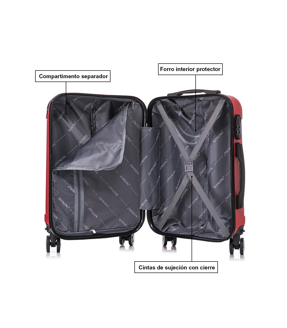 Juego de 3 Maletas de Viaje | ABS Resistente, Cabina 55 cm, Mediana 66 cm y Grande 76 cm