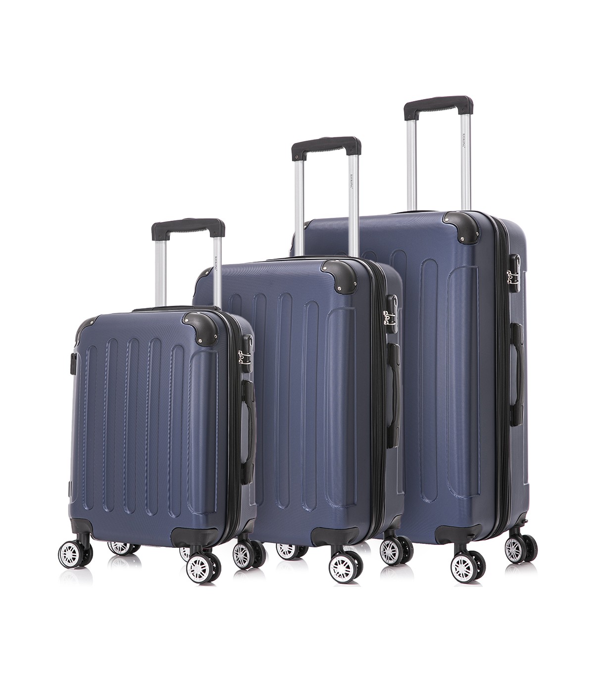Juego de 3 Maletas de Viaje | ABS Resistente, Cabina 55 cm, Mediana 66 cm y Grande 76 cm
