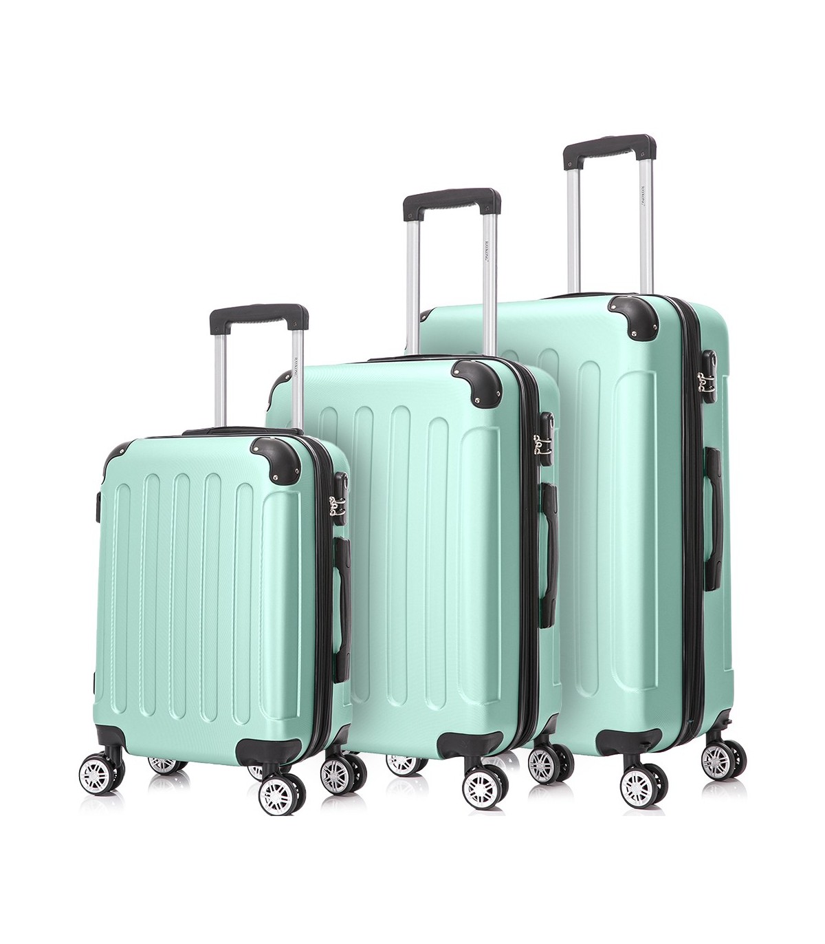 Juego de 3 Maletas de Viaje | ABS Resistente, Cabina 55 cm, Mediana 66 cm y Grande 76 cm