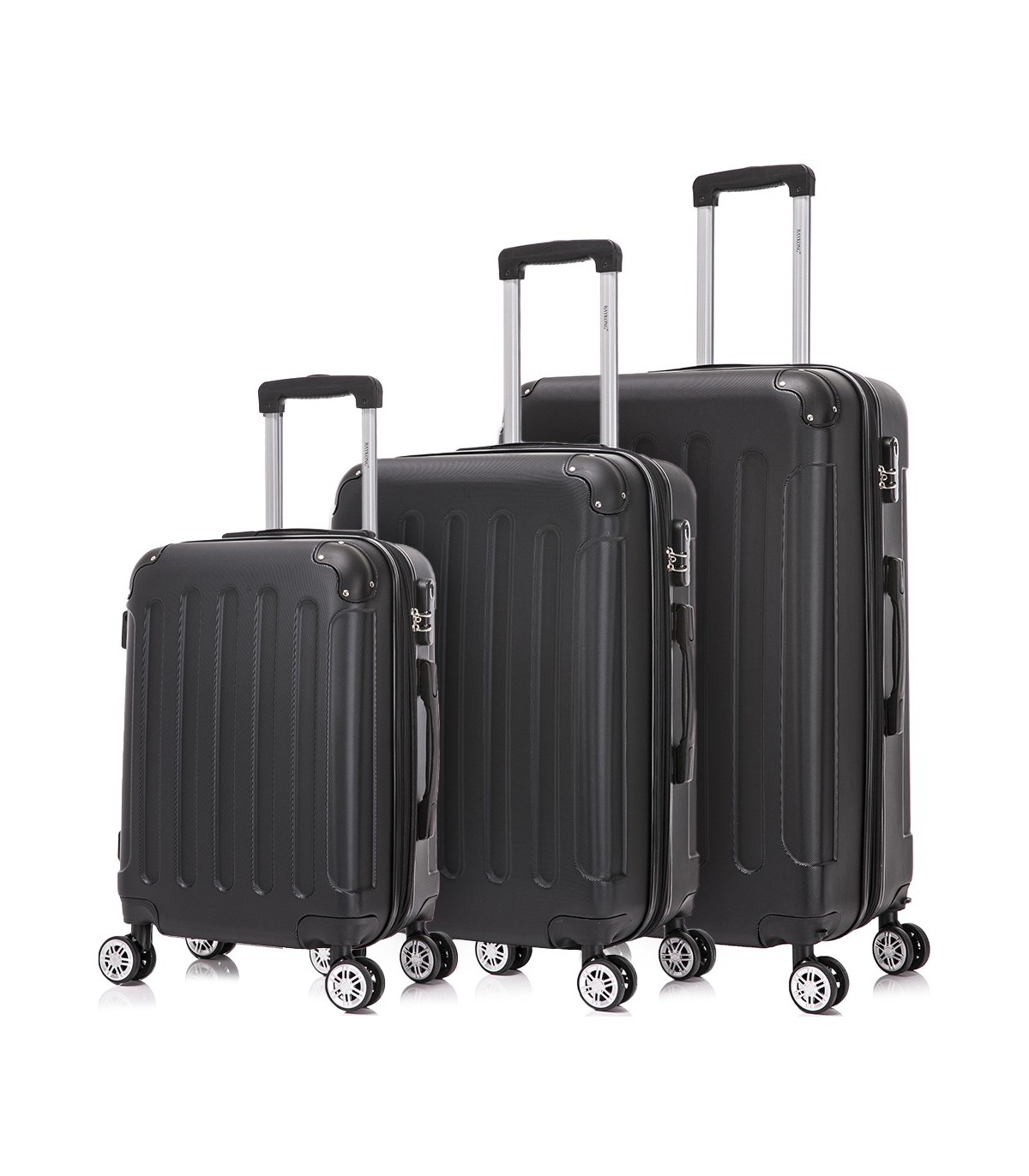 Juego de 3 Maletas de Viaje | ABS Resistente, Cabina 55 cm, Mediana 66 cm y Grande 76 cm